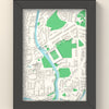 3D The Recreation Ground Map Framed - 3D printed The Recreation Ground map in a black wooden A5 frame, lit from the side