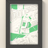 3D The Stoop Map Framed - 3D printed The Stoop map in a black wooden A5 frame, lit from the side