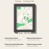 3D The Stoop Map Framed - What you get: A5 3D stadium map, 14.8 x 21 cm, in a black wooden frame