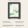 3D The Stoop Map Framed - What you get: A5 3D stadium map, 14.8 x 21 cm, in a black wooden frame