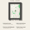 3D The Valley Map Framed - What you get: A5 3D stadium map, 14.8 x 21 cm, in a black wooden frame