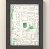 3D Tottenham Hotspur Stadium Map Framed - 3D printed Tottenham Hotspur Stadium map in a black wooden A5 frame, lit from the side