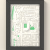 3D Tottenham Hotspur Stadium Map Framed - 3D printed Tottenham Hotspur Stadium map in a black wooden A5 frame, lit from the side