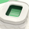 3D Twickenham Stadium Map Framed - Close-up of the 3D printed Twickenham: the continuous bowl roof with its radial frames, the girder round the back and green seats
