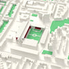 3D Upton Park Map Framed - The old Upton Park on the 3D printed map, seen from above the corner of the ground