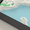 3D Valletta Map Framed - Close-up of the raised streets of Valletta on the 3D printed map