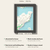 3D Valletta Map Framed - What you get: A5 3D city map, 14.8 x 21 cm, in a black wooden frame