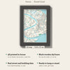 3D Venice Map Framed - What you get: A5 3D city map, 14.8 x 21 cm, in a black wooden frame