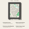 3D Vienna Map Framed - What you get: A5 3D city map, 14.8 x 21 cm, in a black wooden frame