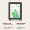 3D Villa Park Map Framed - What you get: A5 3D stadium map, 14.8 x 21 cm, in a black wooden frame