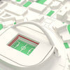 3D Wembley Stadium Map Framed - Detail of the 3D printed Wembley Stadium: every stand modelled from the real ground, seats in red