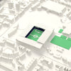 3D White Hart Lane Map Framed - The old White Hart Lane on the 3D printed map, seen from above the corner of the ground