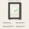 3D White Hart Lane Map Framed - What you get: A5 3D stadium map, 14.8 x 21 cm, in a black wooden frame