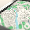 3D York Map Framed - Close-up across the 3D York map showing the raised streets and buildings
