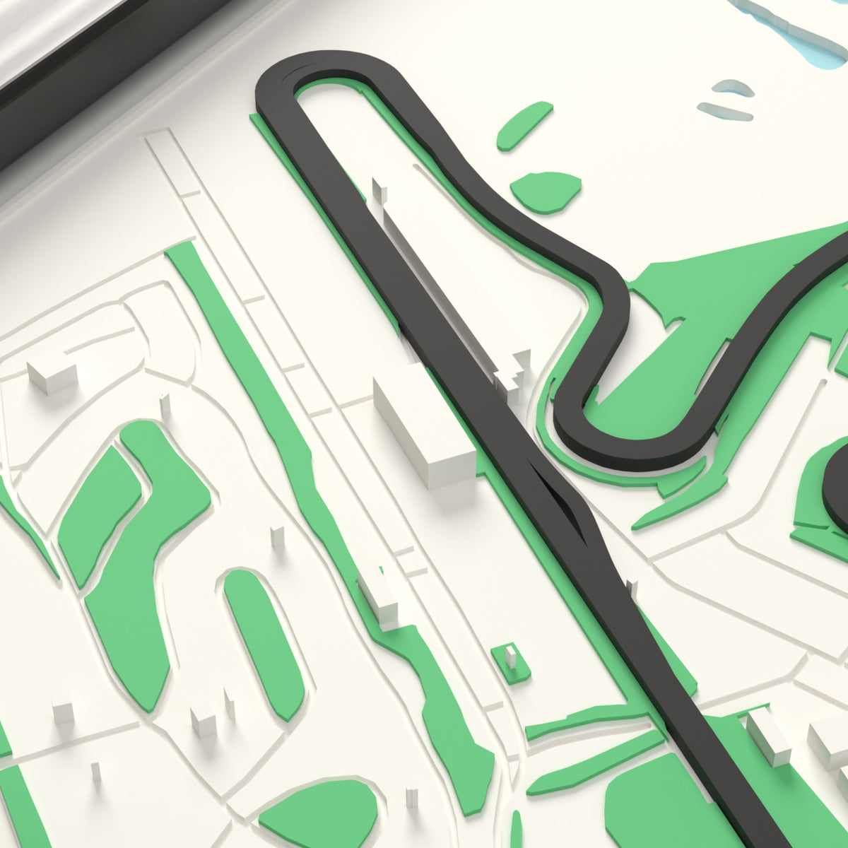 3D Zandvoort Circuit Map Framed - The start of the lap on the 3D printed Zandvoort Circuit map