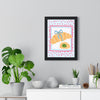 Croissant with Matcha framed poster displayed on living room wall above furniture