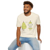 White t-shirt with Let's Workout Pear Gym Fruit Pun