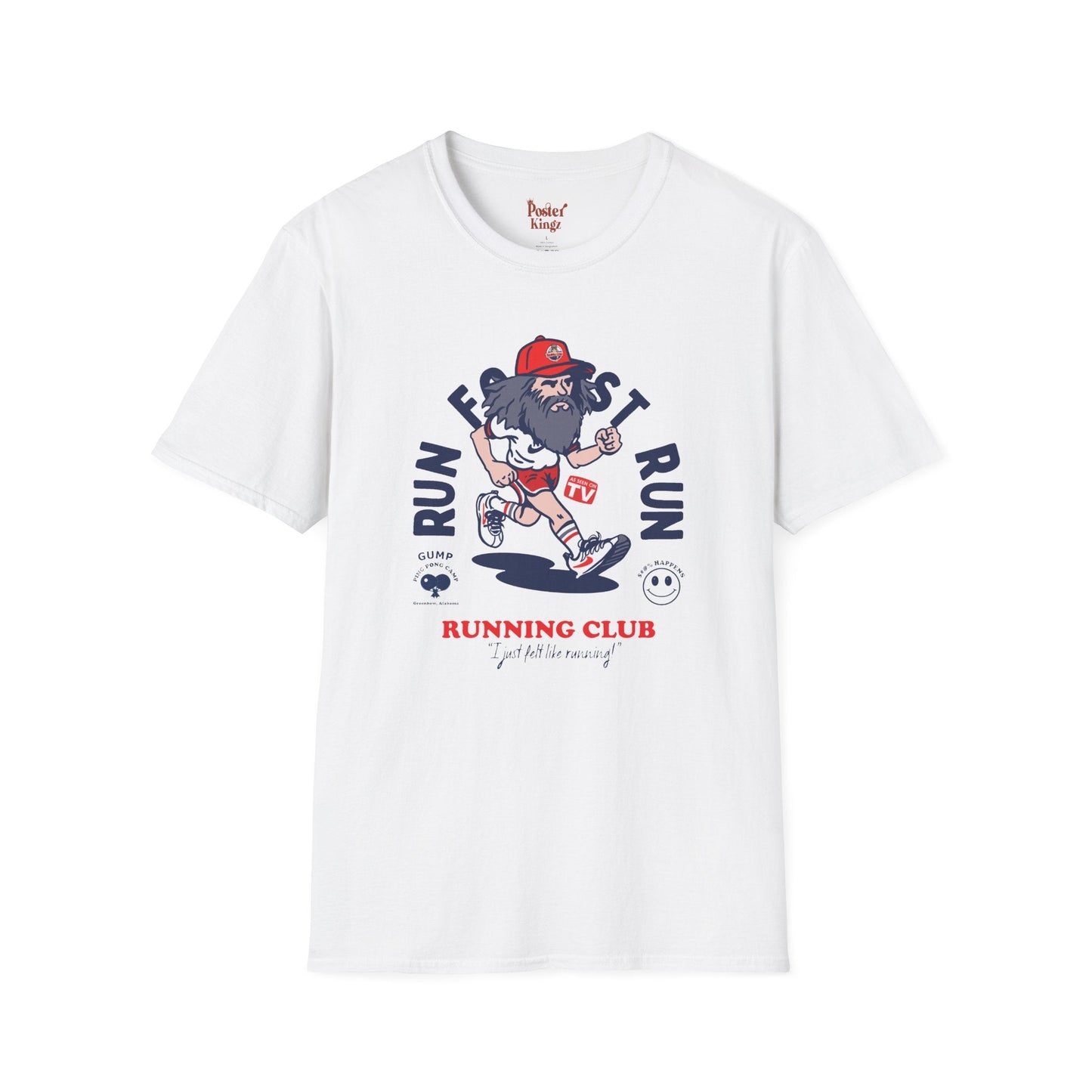 Black t-shirt with Forrest Gump Running Club Movie Parody