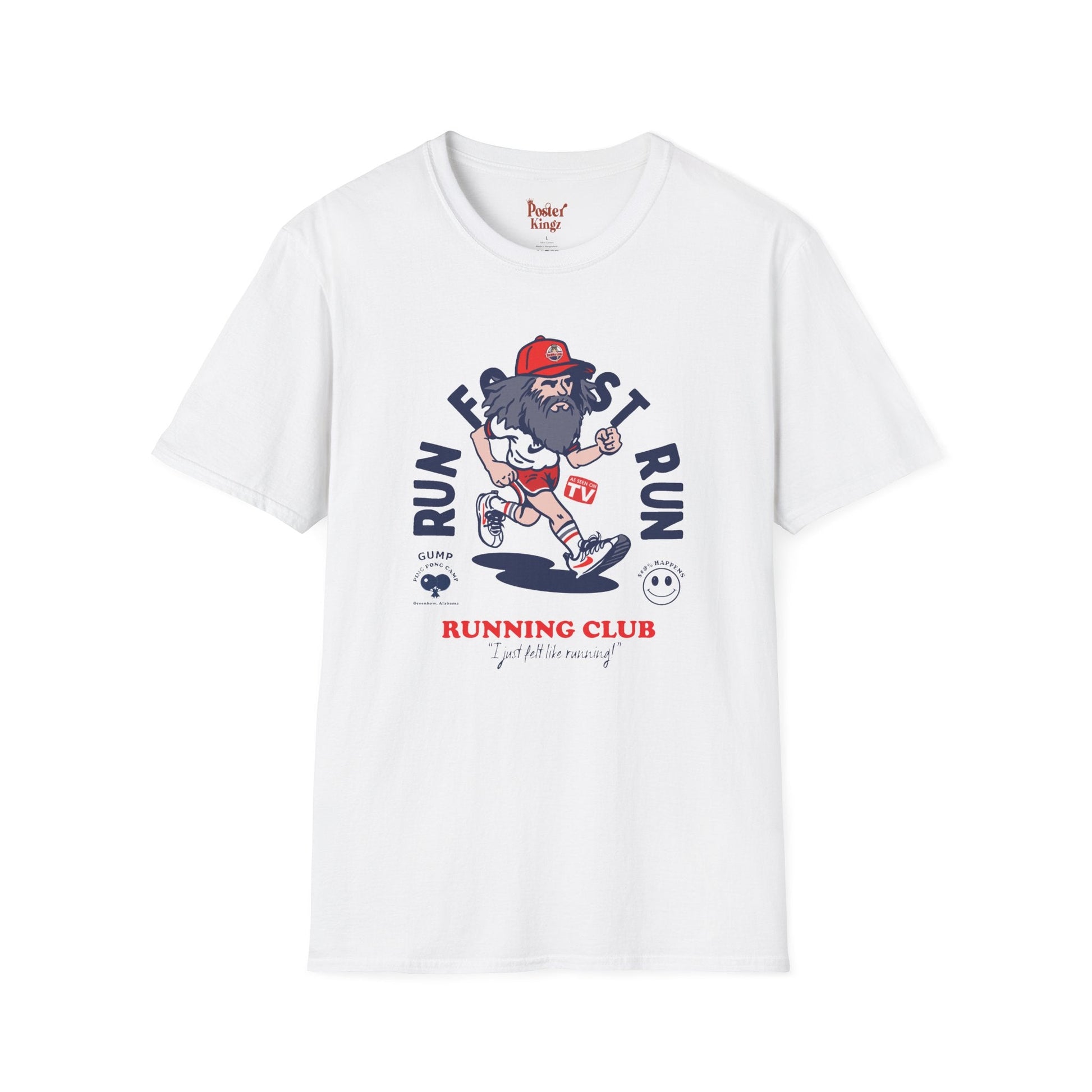 Black t-shirt with Forrest Gump Running Club Movie Parody