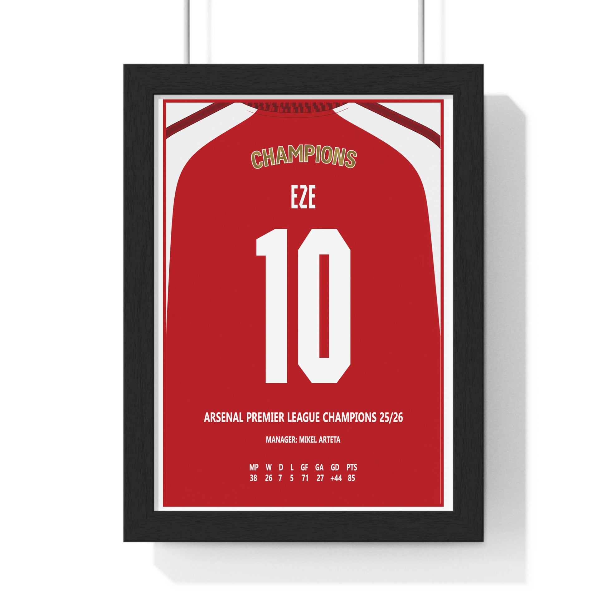 Arsenal Premier League Champions 2026 Eze 10 framed player poster
