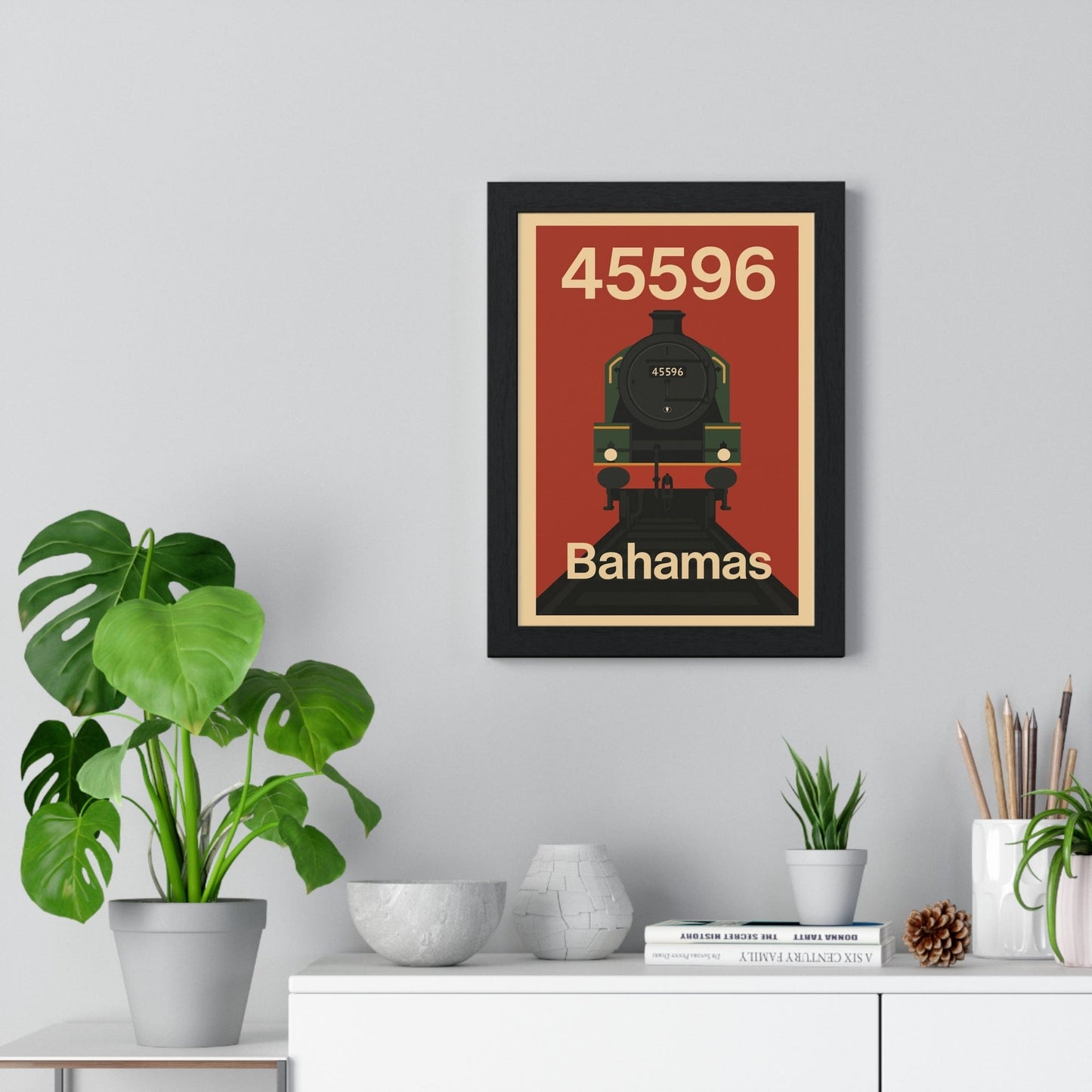 Framed 45596 Bahamas Steam Train poster