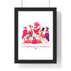 A Flamboyance of Flamingos framed black wood poster