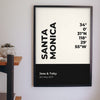 Lifestyle - Personalised Coordinates Print hanging on a living room wall