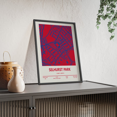 Selhurst Park Crystal Palace stadium architectural map poster