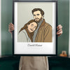 Lifestyle - Personalised Couples Line Portrait Print held up in a bright room