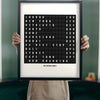 Lifestyle - Personalised Airport Destination Board Print held up in a bright room