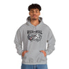 White t-shirt with Rock and Roll Hoodie Music Pun Hooded Sweatshirt