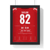 San Francisco 49ers Super Bowl XXIII Poster - John Taylor 82 Winning Touchdown Jersey Print framed in a black frame, ready to hang