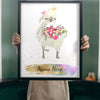 Lifestyle - Personalised Llama Print held up in a bright room