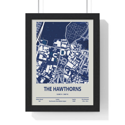 The Hawthorns stadium map print West Bromwich Albion football wall art