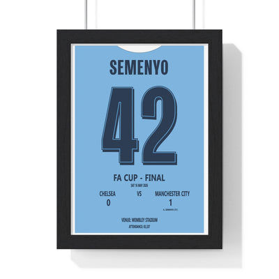 Manchester City FA Cup Final 2026 poster Semenyo 42 Wembley print