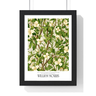 11x14-14 poster framed in black wood frame against white wall