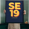 Lifestyle - Personalised Postcode Print held up in a bright room