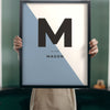 Lifestyle - Personalised Nursery Name Print held up in a bright room