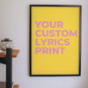 Lifestyle - Personalised Song Lyrics Print hanging on a living room wall