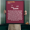 Lifestyle - Personalised Song Lyrics Print held up in a bright room