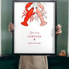 Lifestyle - You're My Lobster Personalised Print held up in a bright room