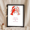 Lifestyle - You're My Lobster Personalised Print leaning in a frame with dried flowers