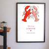 Lifestyle - You're My Lobster Personalised Print hanging on a living room wall