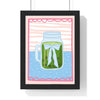 Matcha bubble tea poster in black wood frame