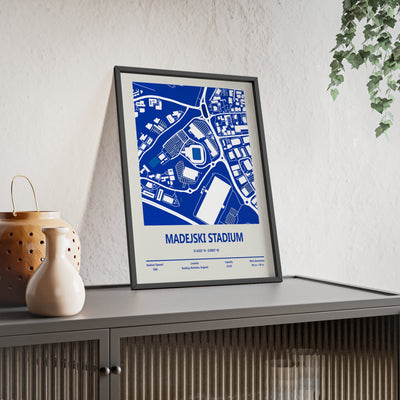 Reading FC stadium map wall art in blue and white