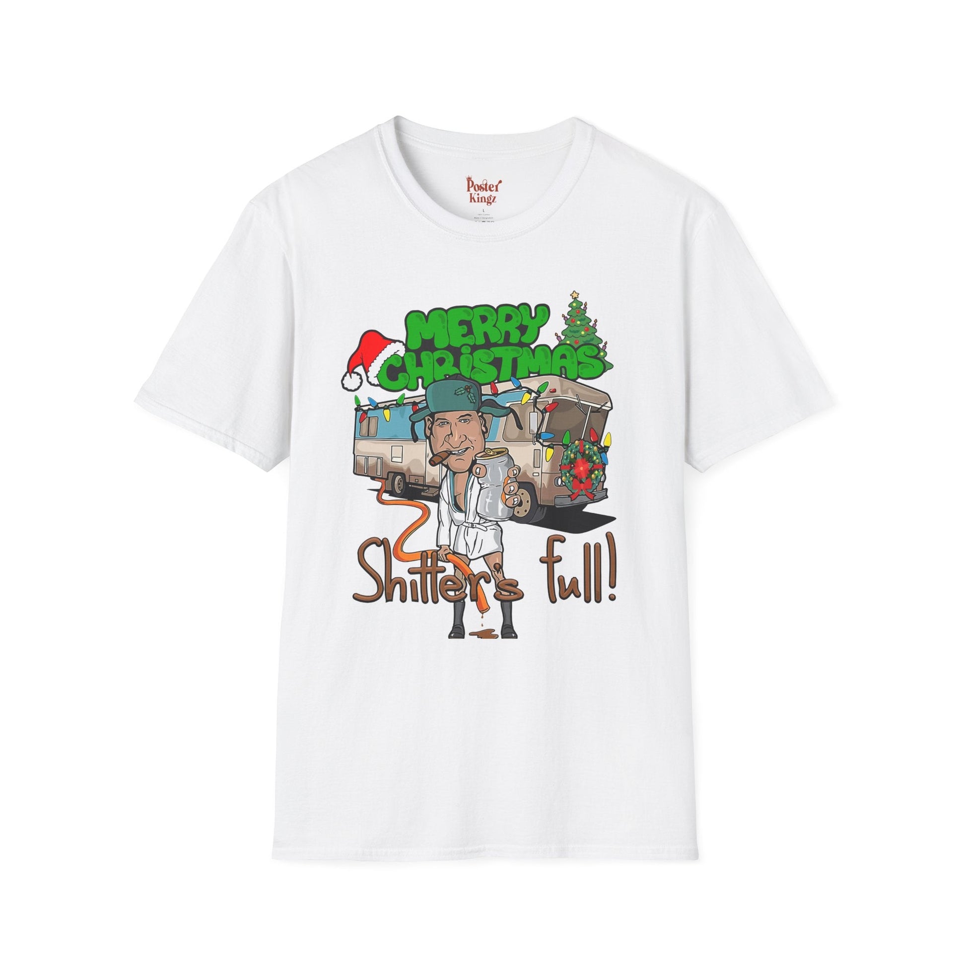 Black t-shirt with Shitter's Full Christmas Christmas Vacation Parody