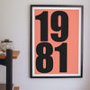 Lifestyle - Personalised Date Print hanging on a living room wall