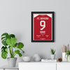 Bayern Munich Kane 9 DFB Pokal Final poster shown framed on wall