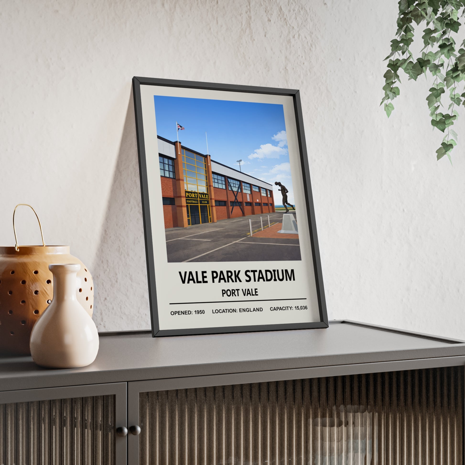 Illustrated Vale Park stadium wall art