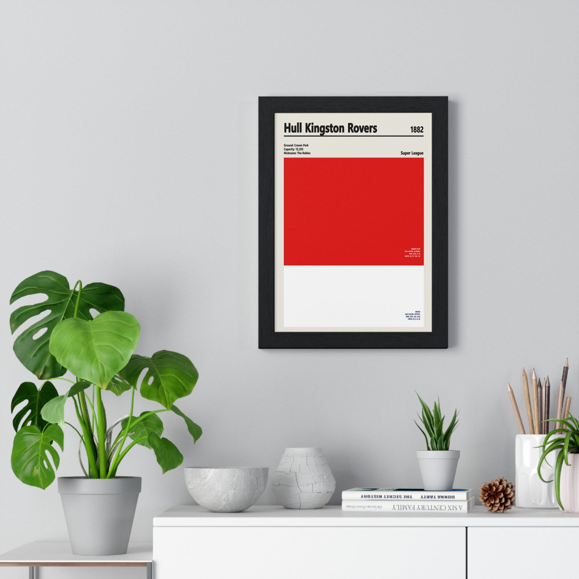 Hull KR minimalist rugby league wall art print